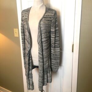 Women’s Hannah waterfall open front cardigan sweater. Holidays, casual, office.